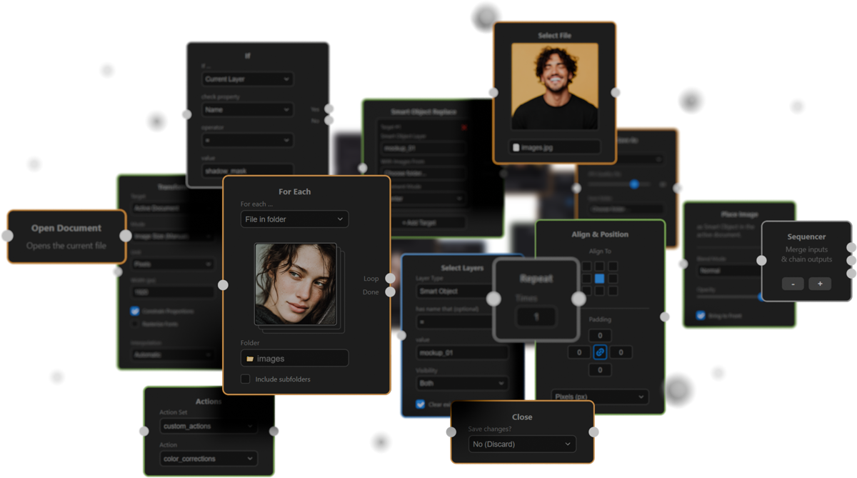ezactions_node_library_photoshop ezactions plugin nodes library